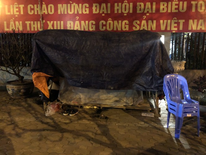 Dân buôn thức trắng đêm 'canh' đào, bưởi trên vỉa hè Hà Nội - ảnh 2