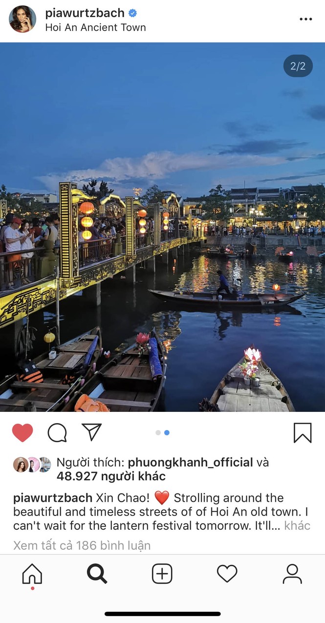 Hoa hậu Hoàn vũ Pia Wurtzbach mặc áo dài, đội nón lá ăn bánh mỳ ở Hội An - ảnh 7