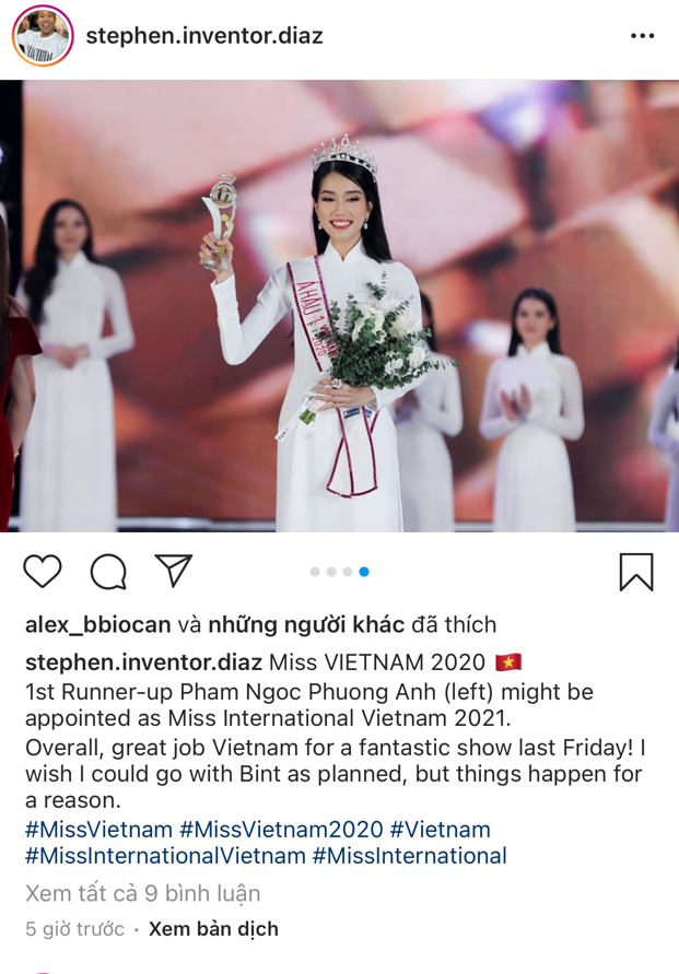 Á hậu Phạm Ngọc Phương Anh 'lọt mắt xanh' Giám đốc truyền thông của Hoa hậu Quốc tế - ảnh 1