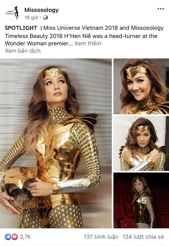 Tạo hình Wonder Woman của H'hen Niê 'gây sốt' trên Missosology, fans quốc tế khen hết lời - ảnh 1