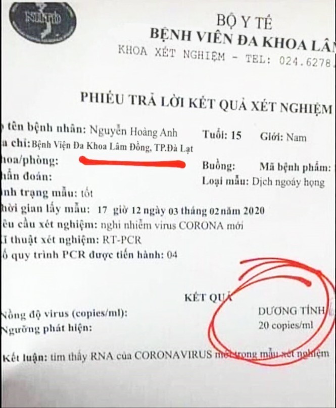 Điều tra vụ làm giả phiếu trả lời kết quả xét nghiệm dương tính với virus corona - ảnh 1
