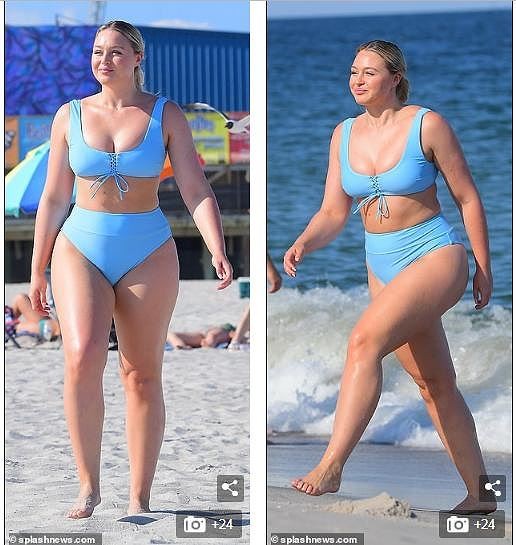 Siêu mẫu ngoại cỡ Iskra Lawrence nảy nở 'mát mắt' với bikini xanh da trời - ảnh 5