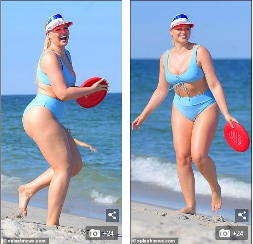 Siêu mẫu ngoại cỡ Iskra Lawrence nảy nở 'mát mắt' với bikini xanh da trời - ảnh 12