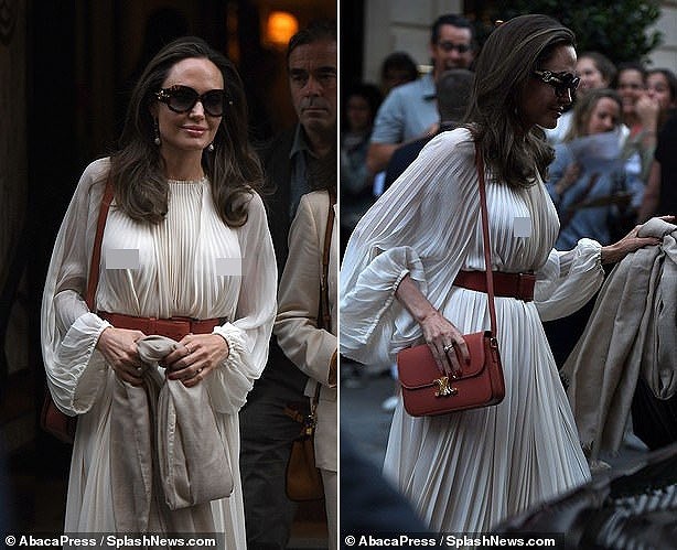 Angelina Jolie lại 'thả rông' vòng 1 trên phố - ảnh 5