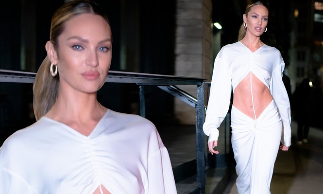 Candice Swanepoel diện mốt không nội y, khoe cơ bụng săn chắc với bộ váy tuyệt đẹp - ảnh 3