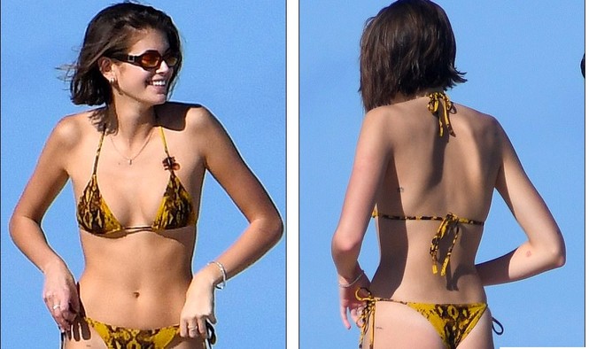 Con gái siêu mẫu của Cindy Crawford khoe dáng với bikini, tình tứ bạn trai mới - ảnh 12