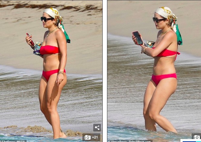 Rita Ora nảy nở hút mắt với áo tắm 2 mảnh nhỏ xíu - ảnh 2
