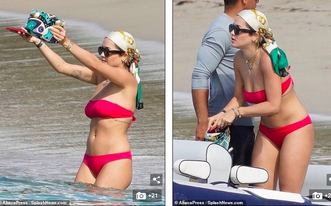 Rita Ora nảy nở hút mắt với áo tắm 2 mảnh nhỏ xíu - ảnh 3