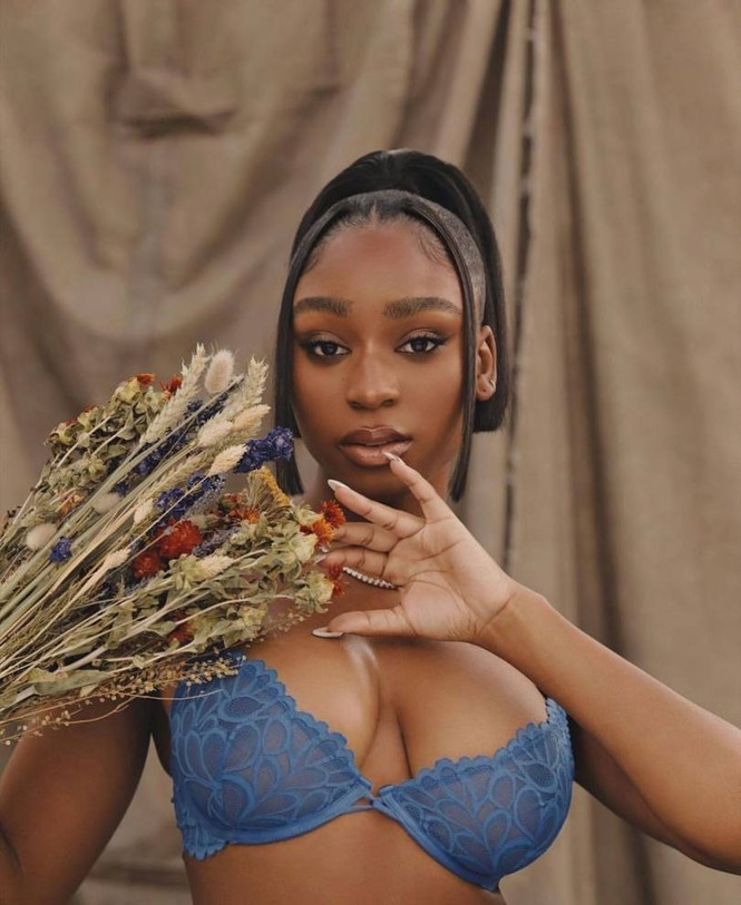 Vóc dáng tròn đầy nóng bỏng của Normani với nội y - ảnh 2