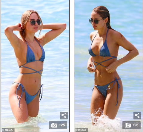 Mẫu áo tắm Kimberley Garner gợi cảm ngất ngây, đi biển cùng trai lạ - ảnh 5