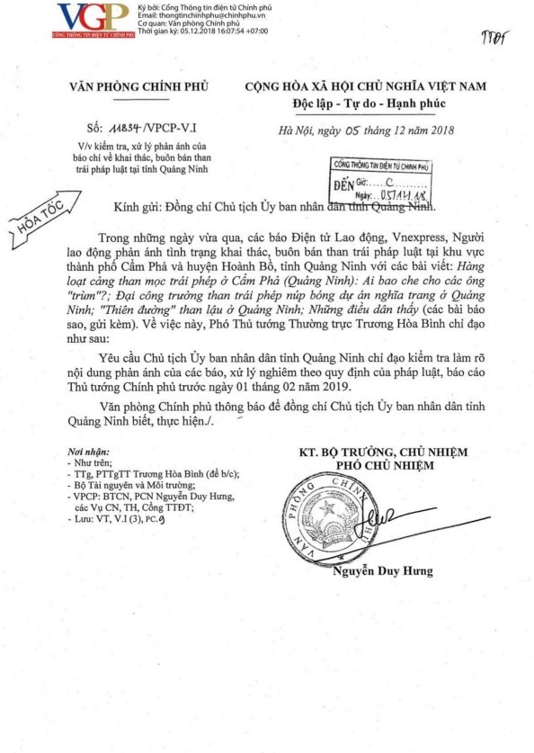 Phó thủ tướng yêu cầu làm rõ tình trạng khai thác, buôn bán than trái phép - ảnh 1
