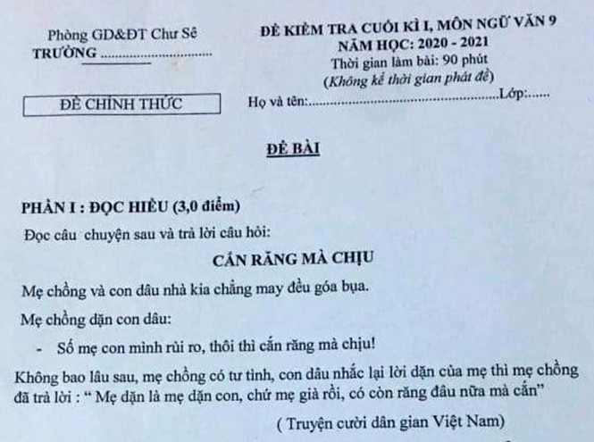 Đề Ngữ văn ở Gia Lai có nội dung nhạy cảm: Trách nhiệm lãnh đạo phòng giáo dục ở đâu? - ảnh 1