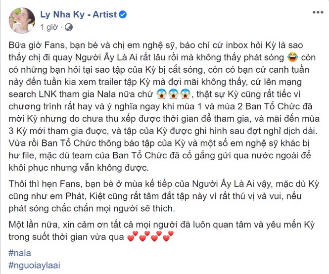 Ghi hình làm cố vấn ‘Người ấy là ai’ nhưng chưa được phát sóng, Lý Nhã Kỳ nói gì? - ảnh 2