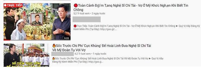 Hàng loạt Youtuber giả trực tiếp đám tang nghệ sĩ Chí Tài để câu view trục lợi - ảnh 1
