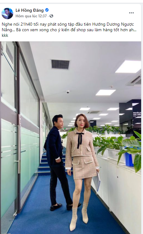 Hồng Đăng-Hồng Diễm dí dỏm trong hậu trường 'Hướng dương ngược nắng' - ảnh 1
