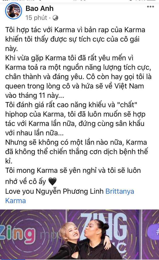 Nghệ sĩ Việt xót xa trước sự ra đi của vlogger Brittanya Karma vì COVID-19 - ảnh 2