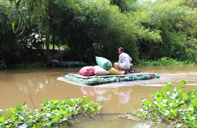 Nông dân sáng kiến thu gom vỏ thuốc bảo vệ thực vật làm bè qua sông - ảnh 11