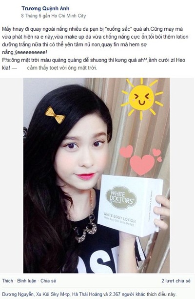 Cảnh báo nguy cơ cho làn da khi sử dụng mỹ phẩm White Doctors - ảnh 1