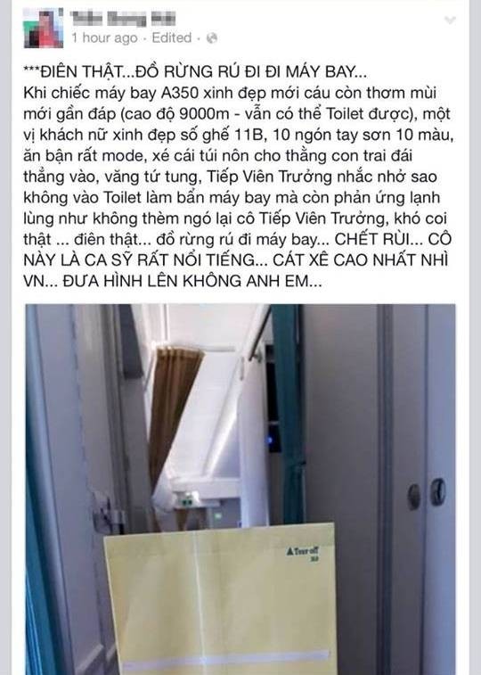 Nữ ca sĩ cho con tè vào túi nôn trên máy bay A350? - ảnh 2