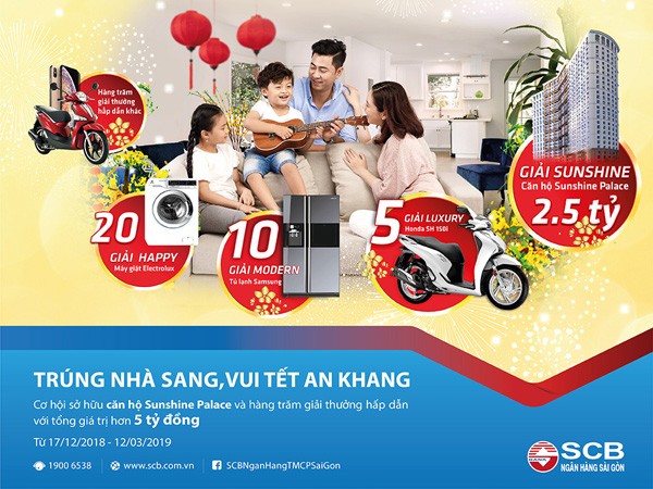 Cơ hội trúng căn hộ cao cấp trong chương trình khuyến mại tết của SCB - ảnh 1