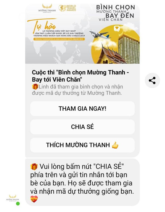 Bình chọn cho Mường Thanh tại WTA nhận cơ hội bay tới Viêng Chăn - ảnh 2