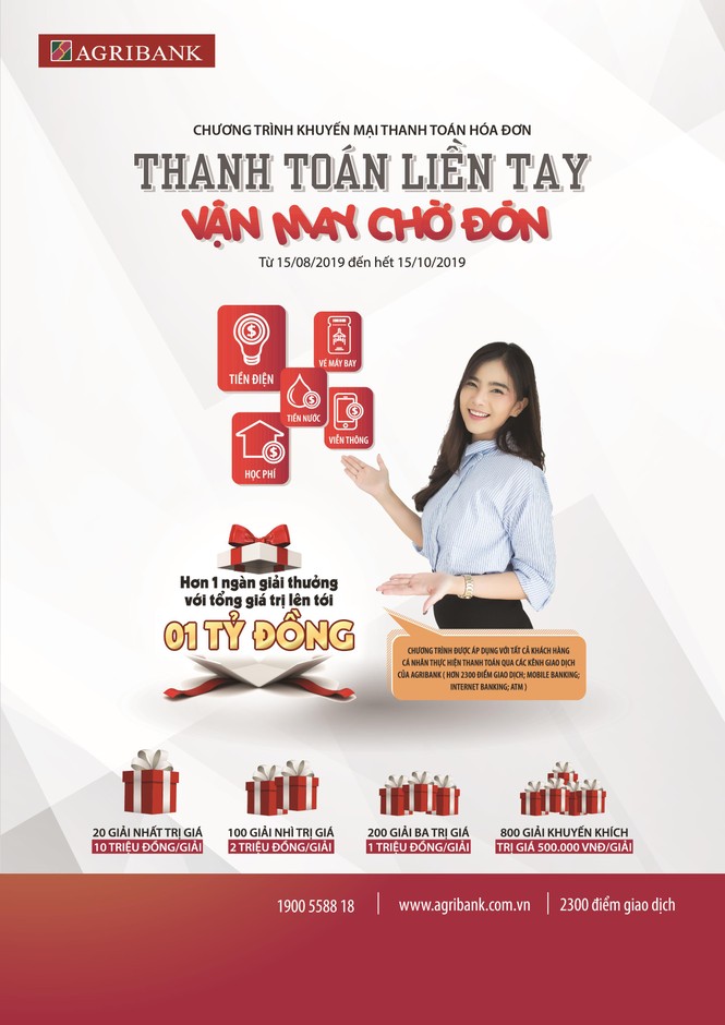 Chương trình khuyến mại 'Thanh toán liền tay – Vận may chờ đón' của Agribank - ảnh 1