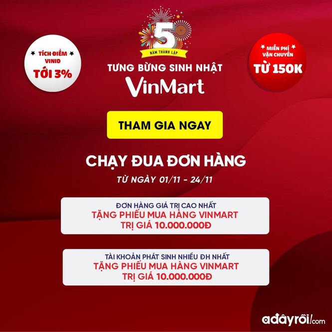 Vinmart & Vinmart+ siêu khuyến mại mừng sinh nhật 5 tuổi - ảnh 1
