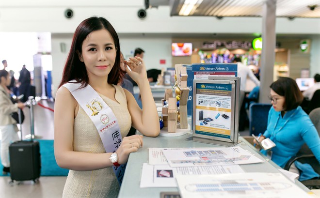 Á hậu Oanh Lê lên đường tham gia đấu trường Hoa hậu quốc tế - ảnh 2