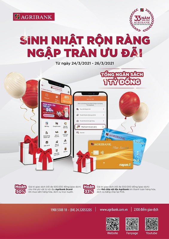 Agribank khuyến mại lớn mừng sinh nhật lần thứ 33 - ảnh 2