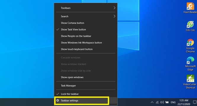 Hướng dẫn chuyển vị trí thanh taskbar trên Windows 10 - ảnh 1