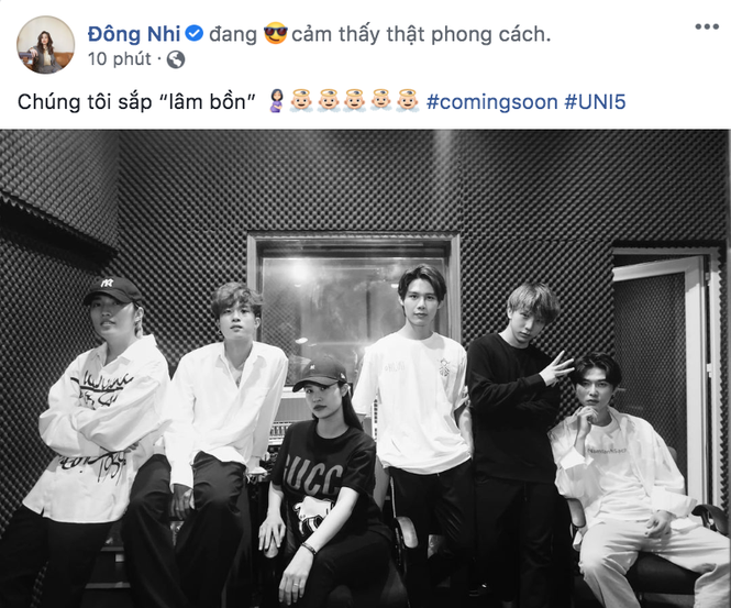 Uni5 tạo dáng cực ngầu bên Đông Nhi, gây tò mò với thông điệp “sắp lâm bồn” - ảnh 3