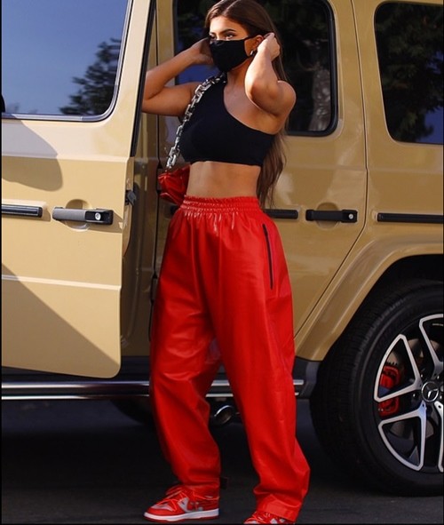 Đeo khẩu trang kín, nhưng Kylie Jenner gây chú ý với body chuẩn và đồ Bottega Veneta (đắt) đỏ - ảnh 1