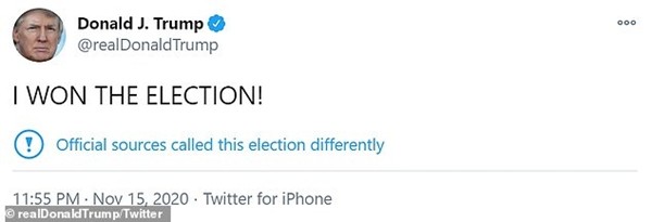 Chỉ vì Tổng thống Trump đăng rằng mình đã thắng, Twitter phải tạo ra một cảnh báo mới tinh - ảnh 3