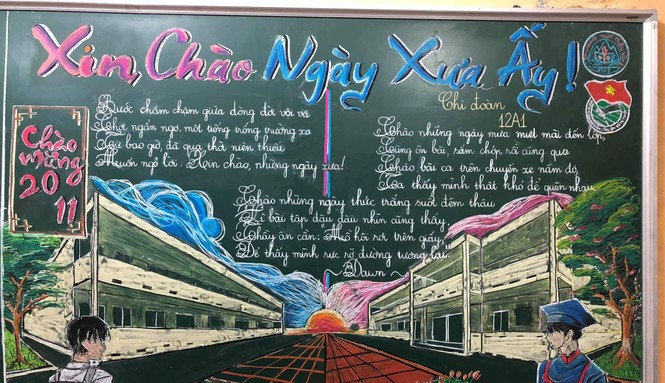 Những bài báo tường được viết bảng cực ấn tượng kỉ niệm ngày 20/11 - ảnh 3
