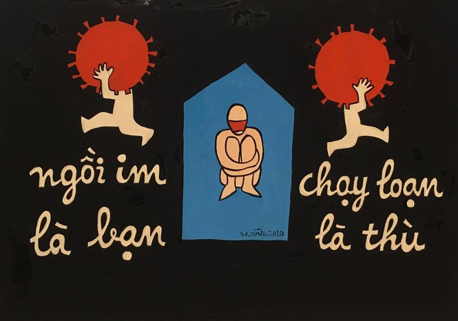 Nhất cự ly nhì che chắn - loạt tranh cổ động hài hước thời COVID-19 - ảnh 4