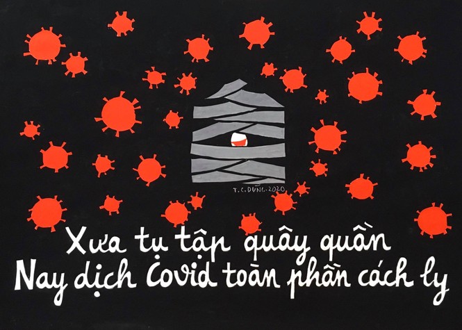Nhất cự ly nhì che chắn - loạt tranh cổ động hài hước thời COVID-19 - ảnh 6