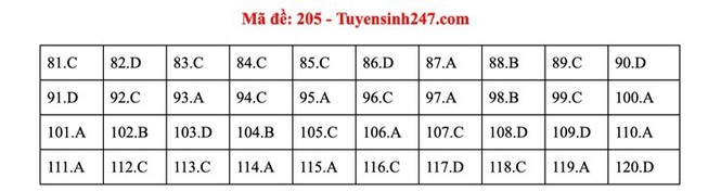 Gợi ý đáp án bài thi tổ hợp Khoa học tự nhiên kỳ thi Tốt nghiệp THPT 2020 - ảnh 7