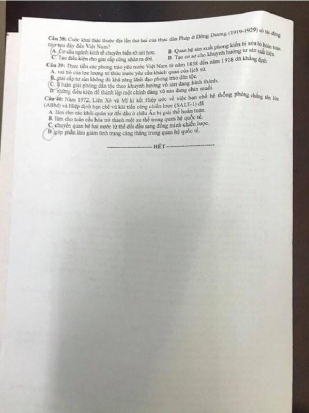 “Check” ngay gợi ý đáp án tổ hợp KHXH kỳ thi Tốt nghiệp THPT 2020 để biết điểm số nào! - ảnh 11