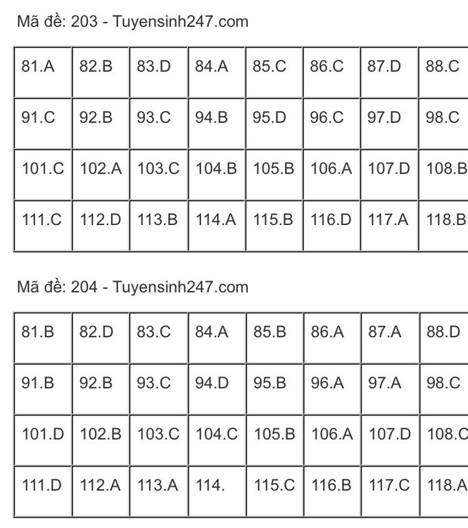 Gợi ý đáp án bài thi tổ hợp Khoa học tự nhiên kỳ thi Tốt nghiệp THPT 2020 - ảnh 6