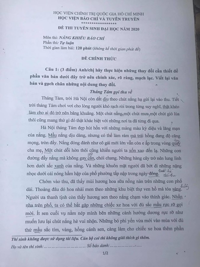 Thi năng khiếu của trường Báo: Nghĩa cử đẹp mùa dịch COVID-19 được đưa vào đề thi - ảnh 6