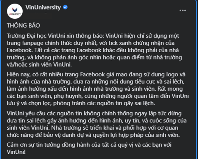 Trường Đại học VinUni lên tiếng về các thông tin đang gây xôn xao trong cộng đồng mạng - ảnh 6