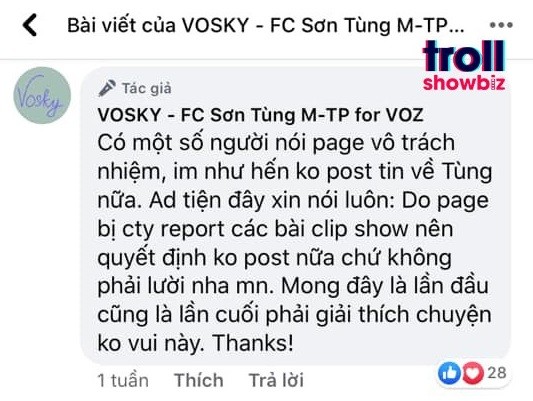 Các FC “khủng”của Sơn Tùng M-TP đột ngột tuyên bố ngưng hoạt động, điều gì đã xảy ra? - ảnh 6