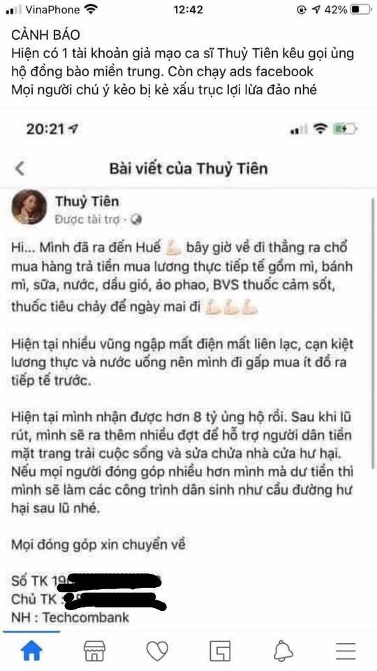 Không chỉ bị mạo danh, Thủy Tiên còn phát hiện bị ăn chặn 40% tiền từ thiện - ảnh 1