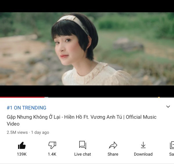 MV Gặp Nhưng Không Ở Lại đạt Top 1 trending Youtube, nhưng fan lại xót cho Hiền Hồ - ảnh 1