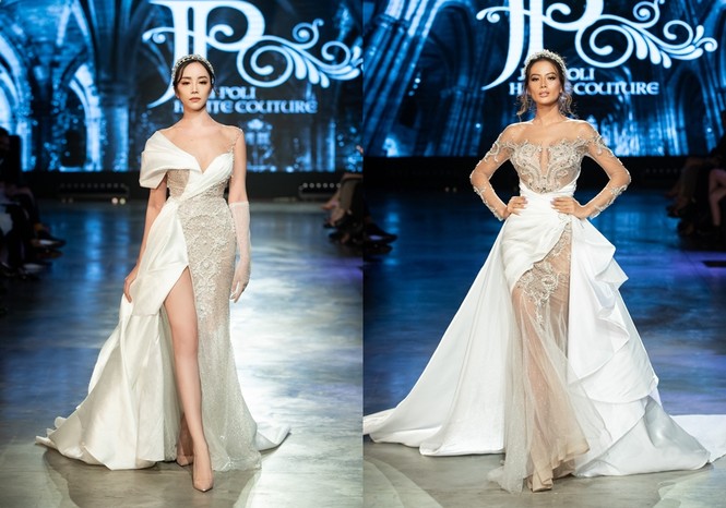 Hoa hậu Tiểu Vy mặc váy cô dâu đội vương miện như “nữ hoàng” làm vedette show thời trang - ảnh 5