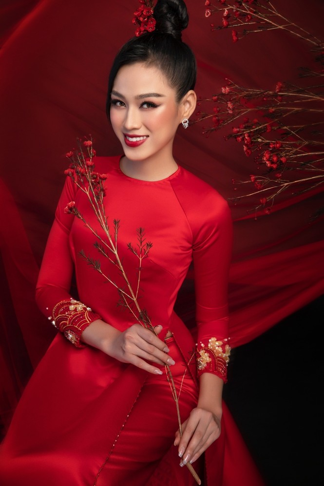 Ngắm Top 3 Hoa Hậu Việt Nam 2020 đẹp sắc sảo, ấn tượng trong những tà áo dài đón Tết - ảnh 14