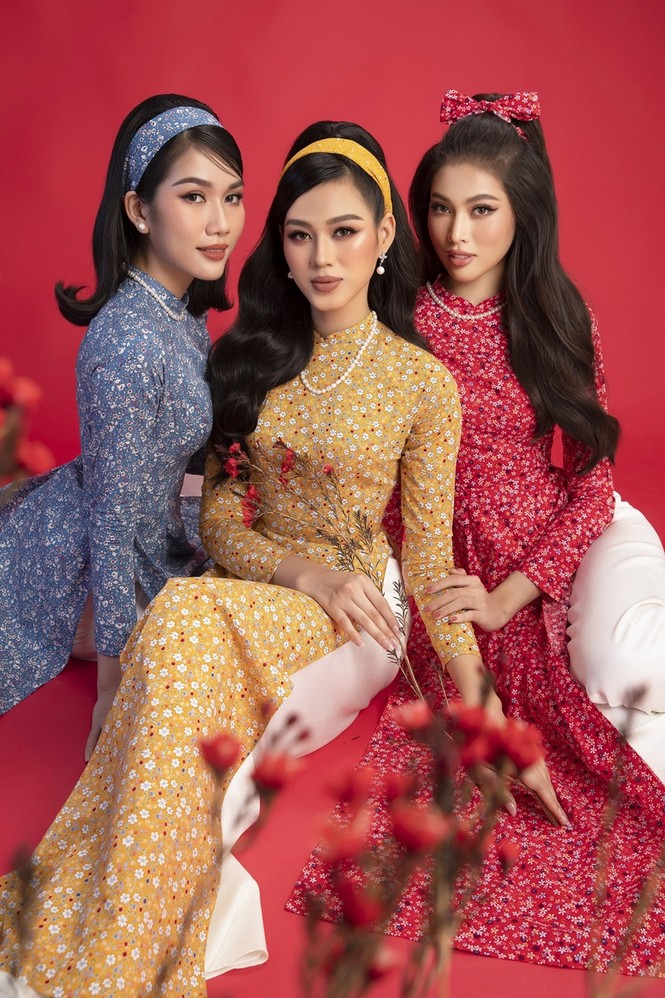 Ngắm Top 3 Hoa Hậu Việt Nam 2020 đẹp sắc sảo, ấn tượng trong những tà áo dài đón Tết - ảnh 4