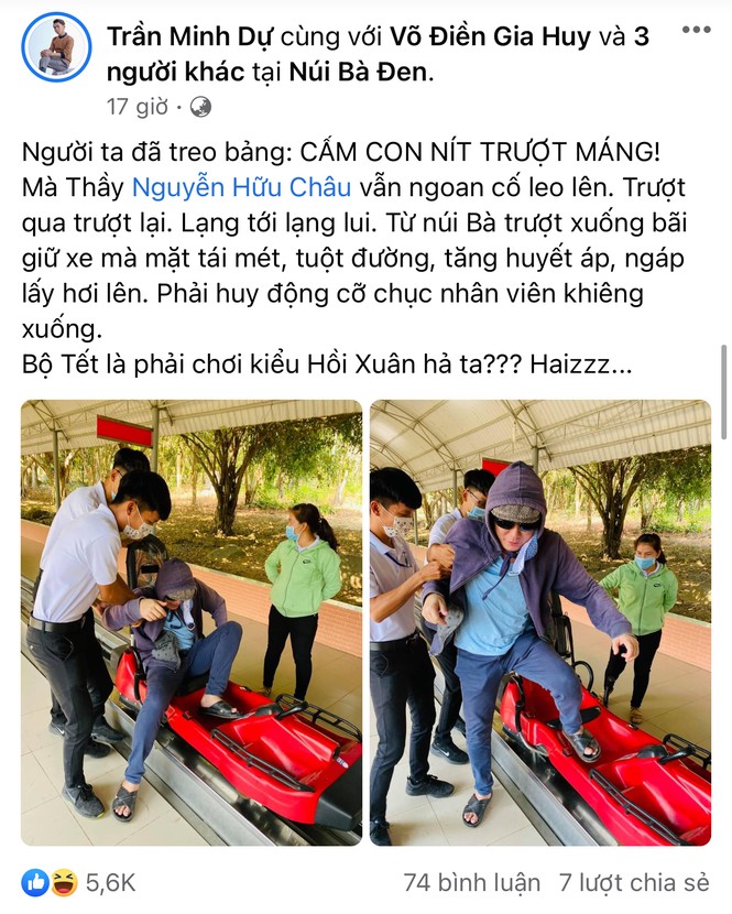 Chơi Tết như Minh Dự: Xuống núi bằng máng trượt với biểu cảm không thể nào