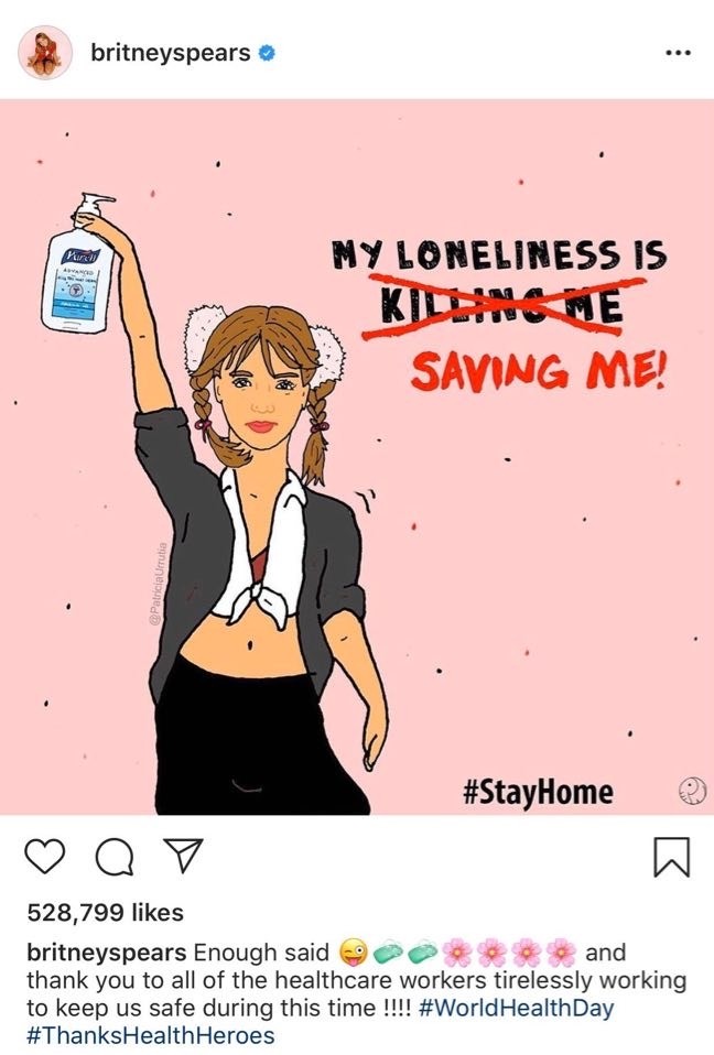 Sao US&UK 24H: Selena Gomez ra mắt album gây quỹ, Britney Spears tự hóa meme #Stayhome - ảnh 2