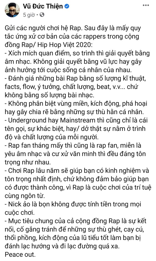 Hậu kết thúc màn “rap dizz”, Rhymastic soạn hẳn bộ quy tắc ứng xử dành cho rapper Việt - ảnh 2